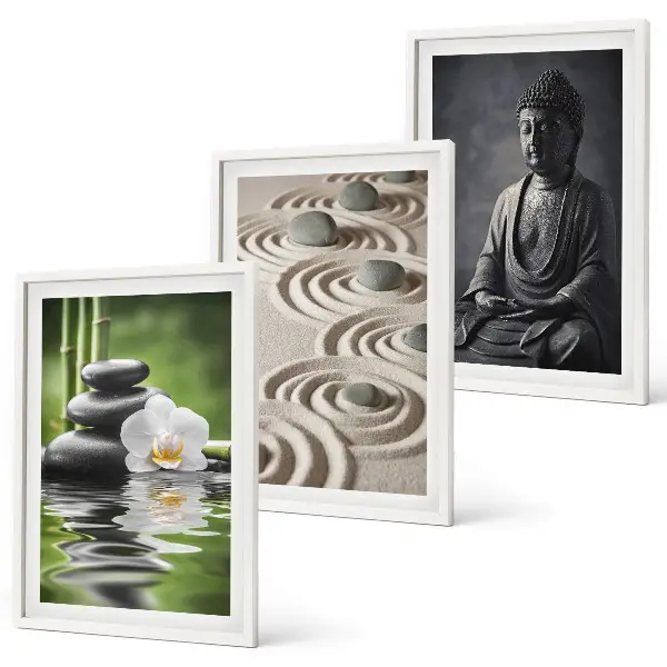 Zen Buddha wall art three-piece set