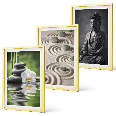 Three-piece wall art piece Relaxing View of Zen Buddha