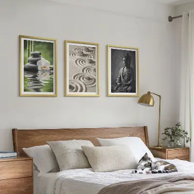 Zen Buddha wall art three-piece set