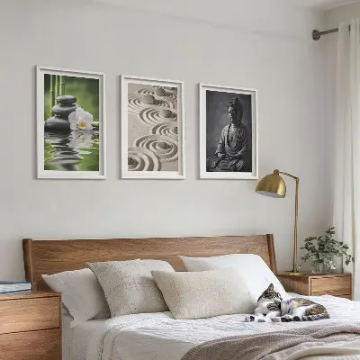 Zen Buddha wall art three-piece set