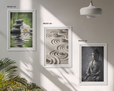 Three-piece wall art piece Relaxing View of Zen Buddha