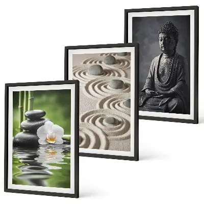 Zen Buddha wall art three-piece set