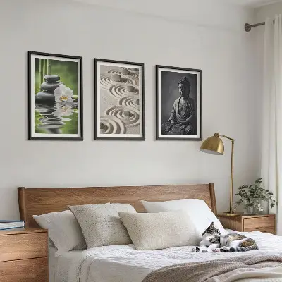 Zen Buddha wall art three-piece set