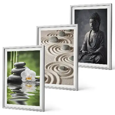 Zen Buddha wall art three-piece set