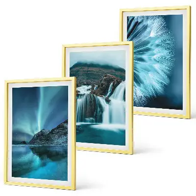 Winter landscapes with waterfalls wall art set a scenic winter nature collection
