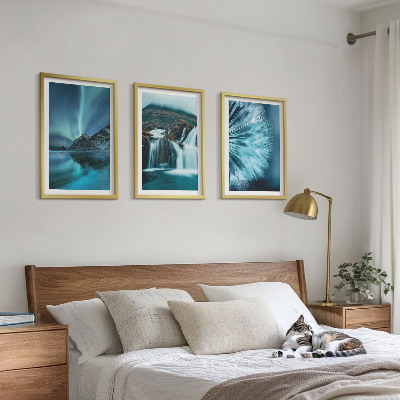 Wall art set Winter landscapes with waterfalls