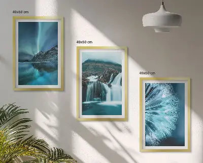 Winter landscapes with waterfalls wall art set a scenic winter nature collection
