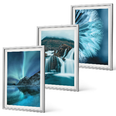 Wall art set Winter landscapes with waterfalls