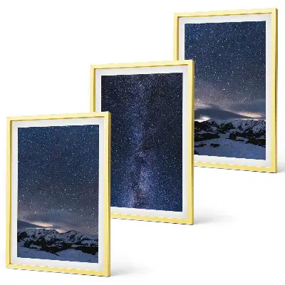 Wall art set night sky mountains and stars