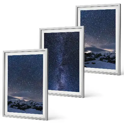 Wall art set night sky mountains and stars