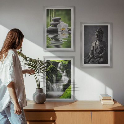 Three-piece wall art piece Relaxing ZEN water paintings