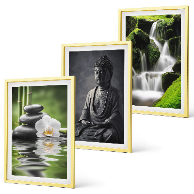 Three-piece wall art piece Relaxing ZEN water paintings