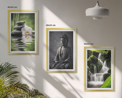 Three-piece wall art piece Relaxing ZEN water paintings