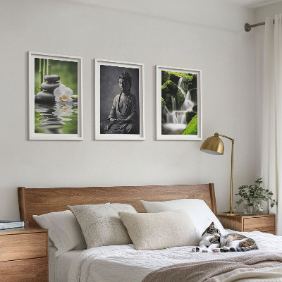 Three-piece wall art piece Relaxing ZEN water paintings