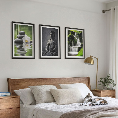 Three-piece wall art piece Relaxing ZEN water paintings