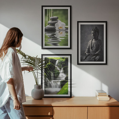 Three-piece wall art piece Relaxing ZEN water paintings