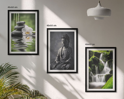 Three-piece wall art piece Relaxing ZEN water paintings