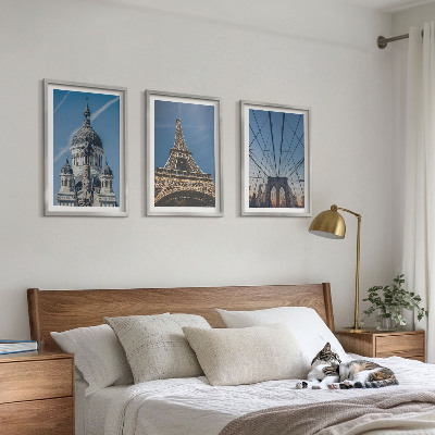 Wall art set Views of buildings from cities around the world