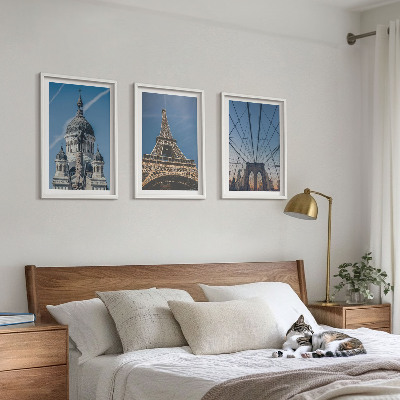 Wall art set Views of buildings from cities around the world