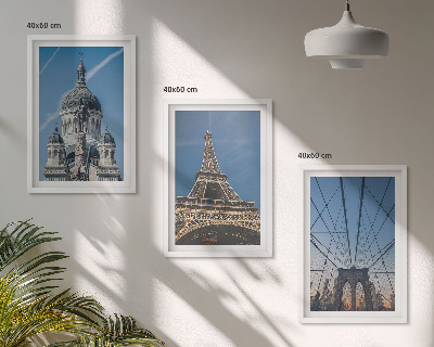 Wall art set Views of buildings from cities around the world