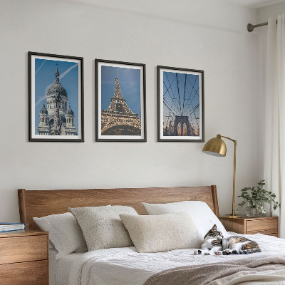 Wall art set Views of buildings from cities around the world