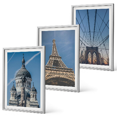 Wall art set Views of buildings from cities around the world
