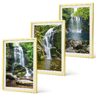 Wall art set Waterfalls green surroundings