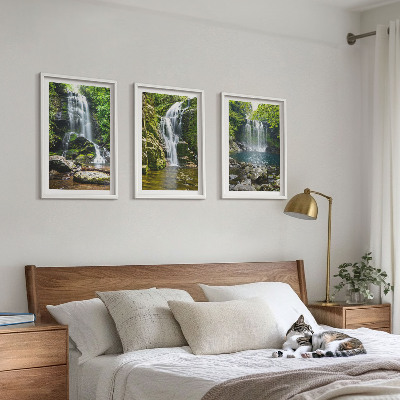 Wall art set Waterfalls green surroundings