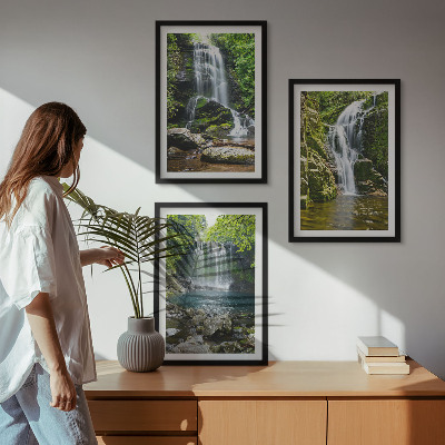 Wall art set Waterfalls green surroundings