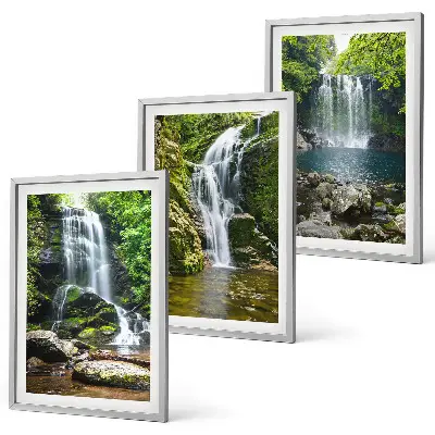 Waterfalls green surroundings wall art set 
