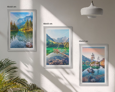 Wall art set Mountain lakes nature landscape