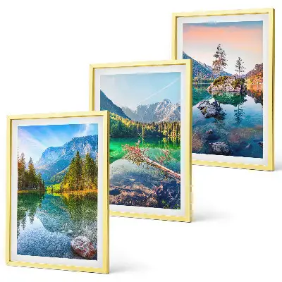Mountain lakes nature landscape wall art set 