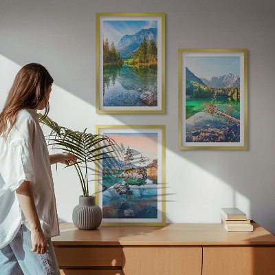 Wall art set Mountain lakes nature landscape