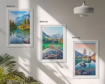 Mountain lakes nature landscape wall art set 