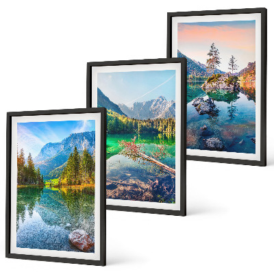 Wall art set Mountain lakes nature landscape