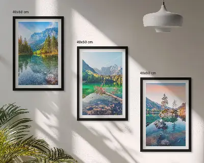 Mountain lakes nature landscape wall art set 