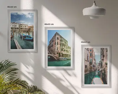 Venice canals architecture wall art three-piece set