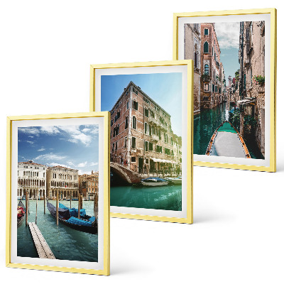 Three-piece wall art piece Venice canals architecture