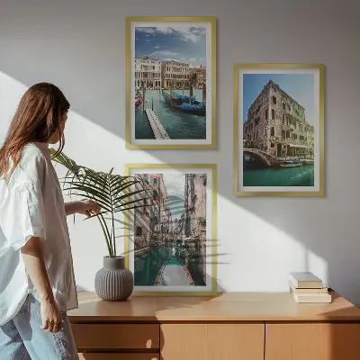 Venice canals architecture wall art three-piece set