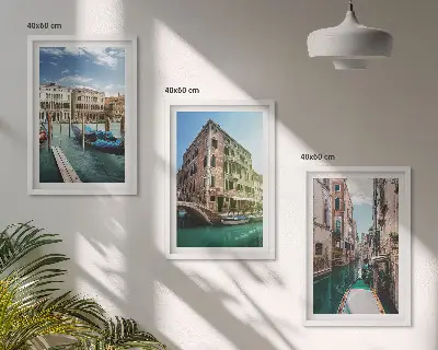 Venice canals architecture wall art three-piece set