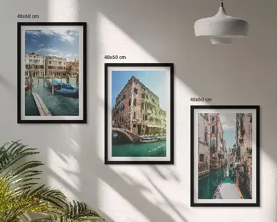 Venice canals architecture wall art three-piece set