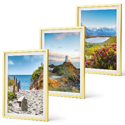 Wall art set Beach, lighthouse, mountains, flowers