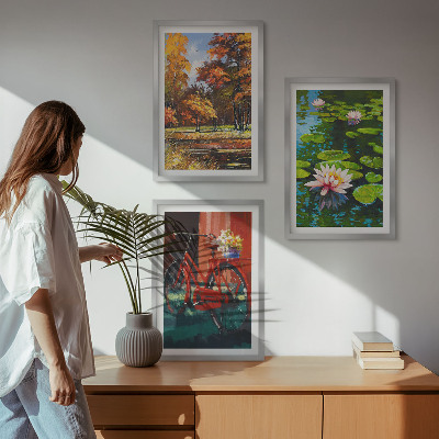 Wall art set Autumn colors lily terrace