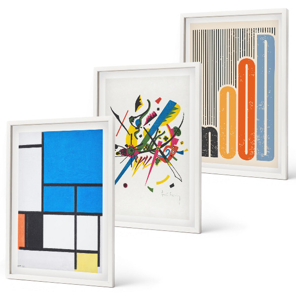 Set of 3 framed wall art pieces Abstract Modern Geometrics