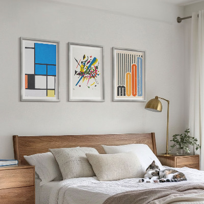 Set of 3 framed wall art pieces Abstract Modern Geometrics