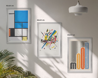 Set of 3 framed wall art pieces Abstract Modern Geometrics