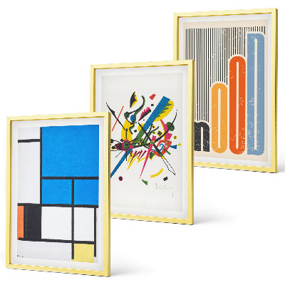 Set of 3 framed wall art pieces Abstract Modern Geometrics