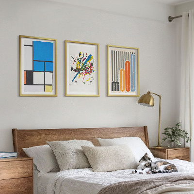 Set of 3 framed wall art pieces Abstract Modern Geometrics