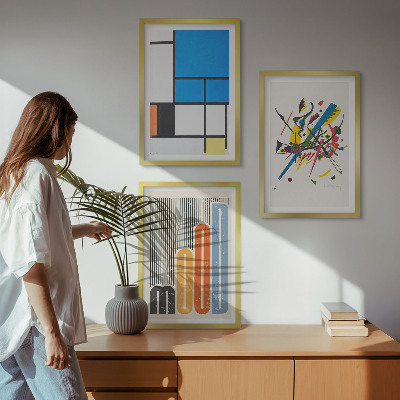 Set of 3 framed wall art pieces Abstract Modern Geometrics