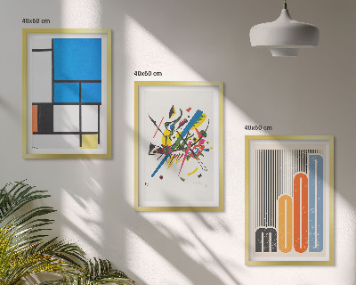 Set of 3 framed wall art pieces Abstract Modern Geometrics